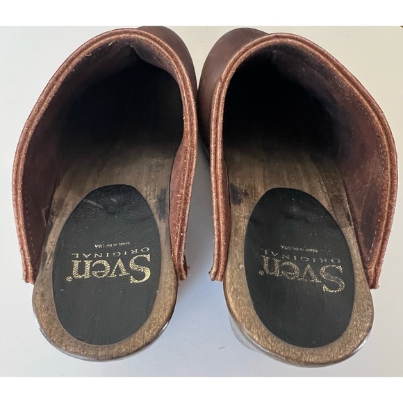 Sven Brown Leather Front Seam Clogs 38 7.5-8 - Picture 9 of 15